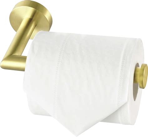 Hitslam Brushed Brass Toilet Roll Holder Wall Mounted Sus Stainless