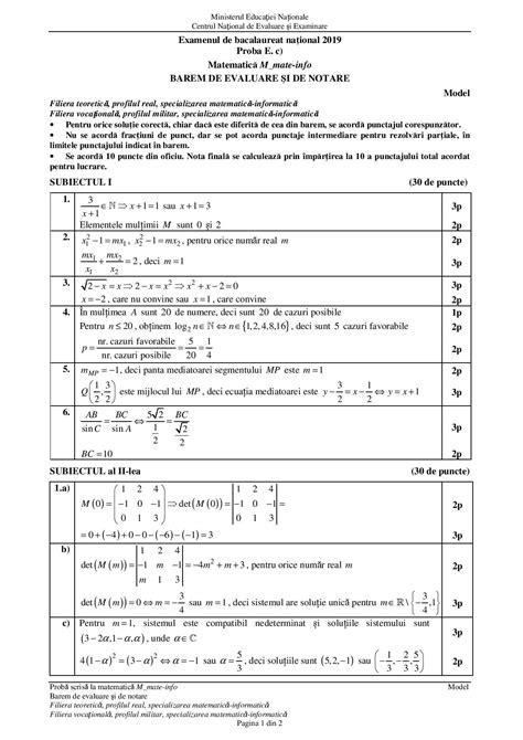 Subiect 537 I Barem Evaluare Na 539 Ional 259 Matematic 259 29