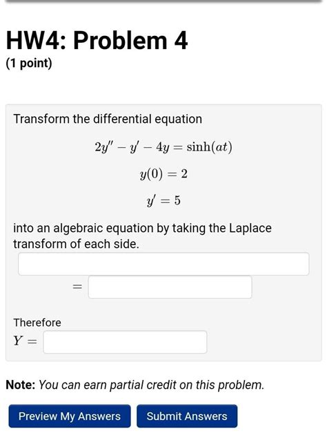 Solved HW4 Problem 4 1 Point Transform The Differential Chegg