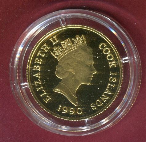 Cook Islands Cook Inseln 250 Dollar Goldmünze 1990 Captain James Cook