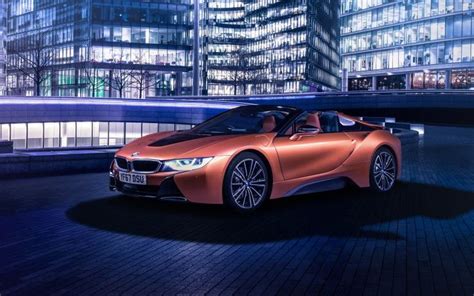 2018 Bmw I8 Roadster Orange Convertible Sports Car Wallpaper Bmw