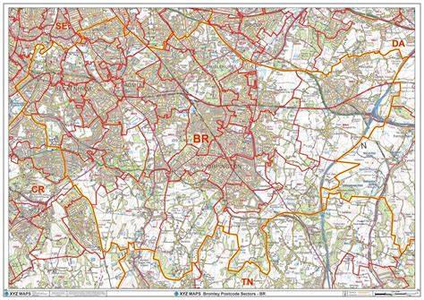 Bromley - BR - Postcode Wall Map
