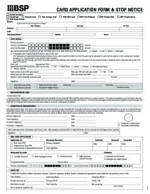 2022 2025 PG BSP Card Application Form Stop Notice Fill Online