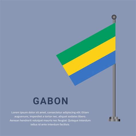 Ilustração do modelo de bandeira do gabão Vetor Premium