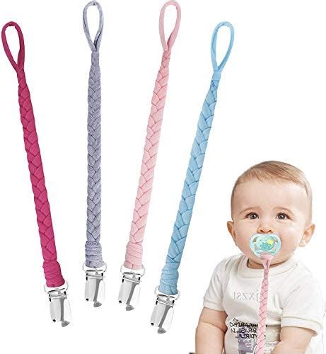 Makingtec Dummy Clips Baby Pacifier Clips 4 Pack Pacifier Holder Straps