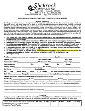 Fillable Online Printable Registration Form Slickrock Fax Email Print