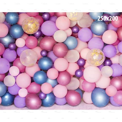 Tło fotograficzne UB 119 fioletowe różowe wielokolorowe balony