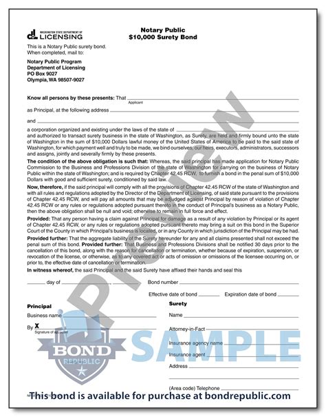$10,000 Washington Notary Bond | Bond Republic