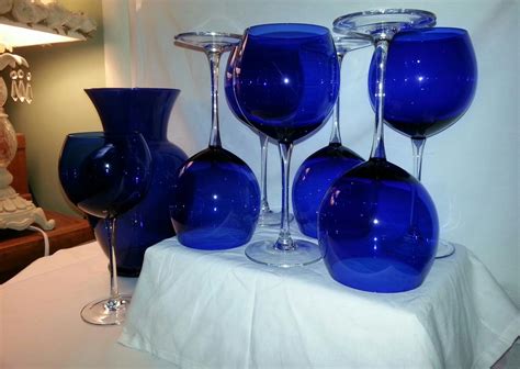 Cobalt Blue Goblets Wine Glasses Collectors Weekly