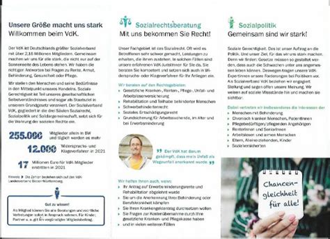 Flyer Sozialverband VdK Baden Württemberg