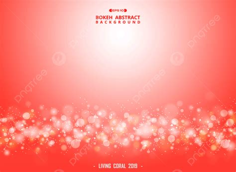 Abstract Living Coral Color Gradient Bokeh Background Magic Festive