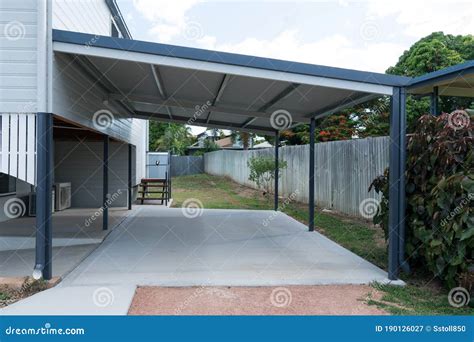 New Carport On Renovated Home Stock Image Image Of High House 190126027