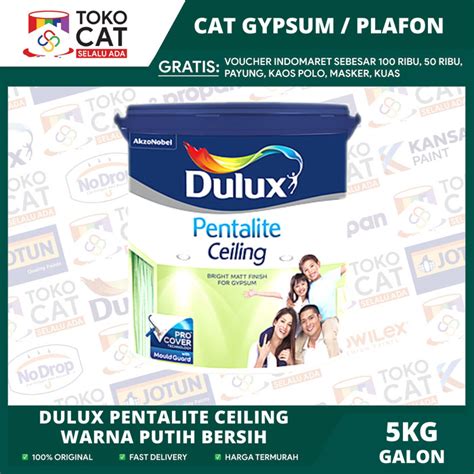 Jual Dulux Pentalite Ceiling White Supermatt Cat Plafond Gypsum 5kg