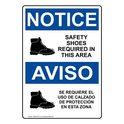 Portrait Osha Steel Toe Shoes Required Sign With Symbol Odep