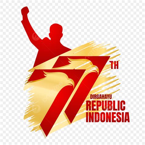 Logo Ke 77 Dengan Tipografi Kepala Elang Dirgahayu Republik Indonesia Hari Kemerdekaan