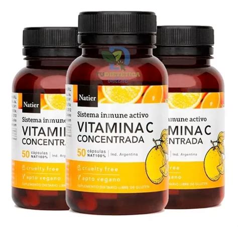 Vitamina C Concentrada Natier X Caps Apto Vegano Pack X