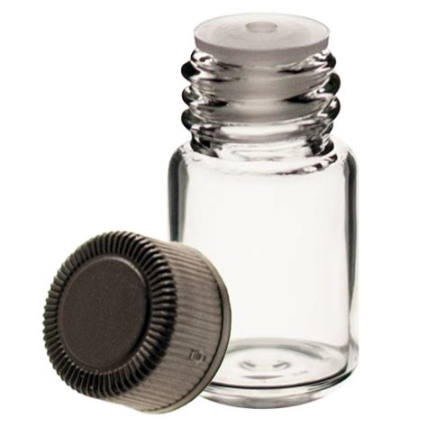 1 2 Dram Clear Glass Vial W Orifice Reducer And Black Cap Pkg Of 144