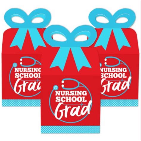 Big Dot Of Happiness Nurse Graduation Square Favor Gift Boxes Medical