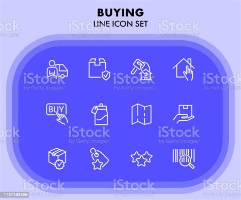 購買線圖示集向量圖形及更多一組物體圖片 一組物體 互聯網 住宅建築 Istock
