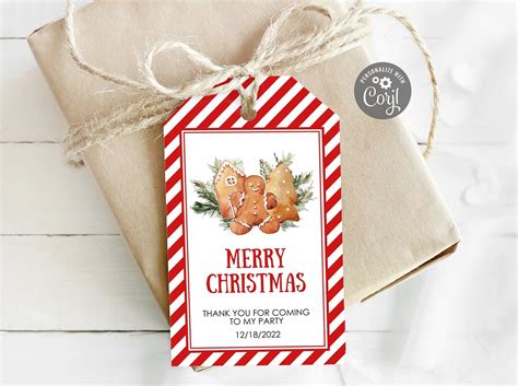 Christmas Cookie Gift Tag Cookie Exchange Labels Holiday Labels