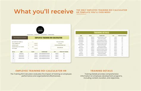 Employee Training Roi Calculator Hr Template In Google Sheets Excel