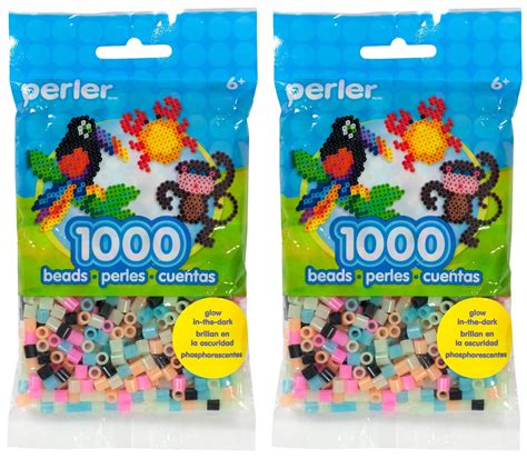 2 Pack Perler Beads 1000pkg Glow Mix