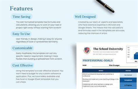 Professional Goals Sheet Template in Excel, Google Sheets - Download ...