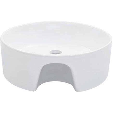 Lavamano Fregadero Lavabo Con Rebosadero X Cm Cer Mica Blanco Me