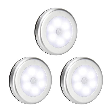 3 Pcs Of One Set Motion Sensor Lights Battery Powered Led Night Lights Stick Anywhere Closet