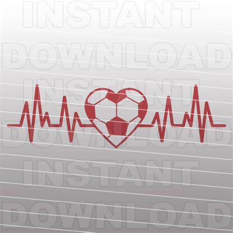 Soccer Ball Heartbeat Svg File Soccer Ekg Svg File Cut File Vector Clip