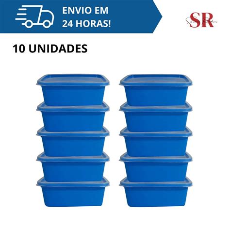 Kit Potes Ml Marmitas Fitness Para Freezer E Micro Ondas Tampa