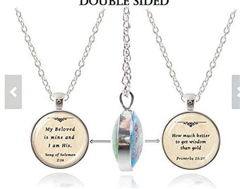 Long Silver Christian Scripture Necklace My Beloved Is Mine I Am My