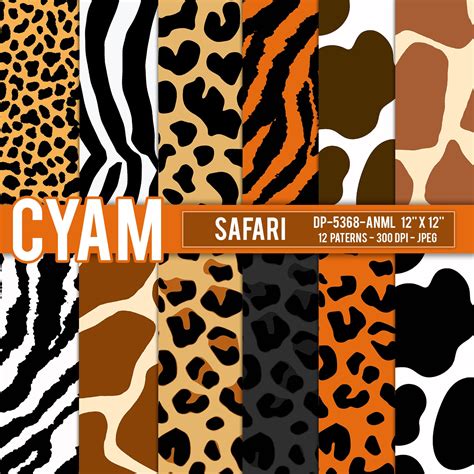 African safari animal print digital patterns Instant Download. | Etsy