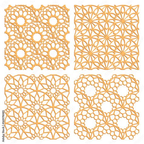 Laser cutting set. Woodcut vector patterns. Plywood lasercut rising sun ...