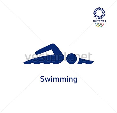 Swimming Pictogram Tokyo 2020 Olympics Pictograms Vector Vestock