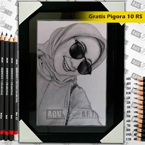 Jual Lukisan Pensil Realis Sketsa Wajah Hitam Putih Ukuran A4 30