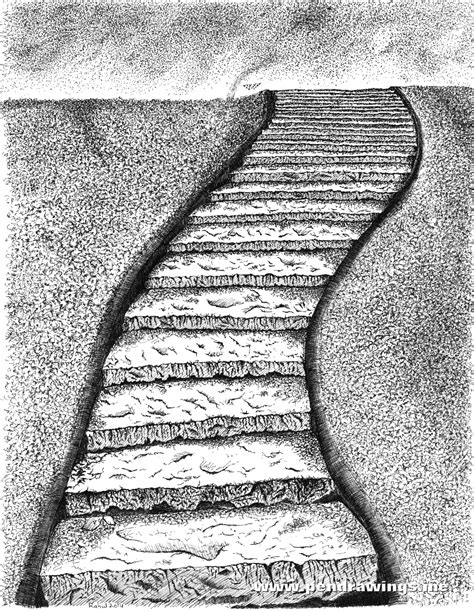 Step By Step Drawing A Stairway With Pen And Ink My Pen And Ink Drawings