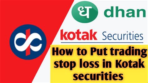 How To Put Stop Loss In Kotak Securities App Kotak Securities