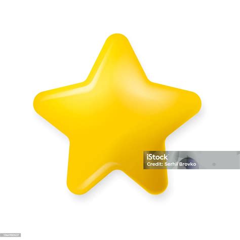 Shiny Golden Star Icon Yellow Stars Glossy Colors Vector Illustration