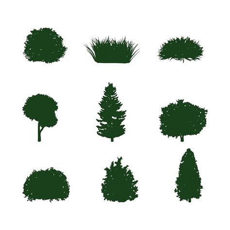 Collection Tree And Shrub Silhouettes Premium Vector Rawpixel