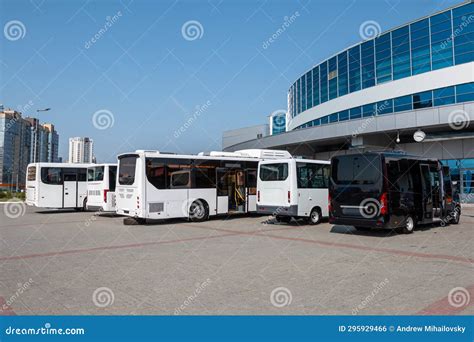 Modern City Buses at the Bus Station Stock Photo - Image of city, drive ...