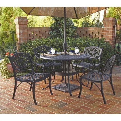 5 Piece Metal Patio Dining Set In Black 5554 308