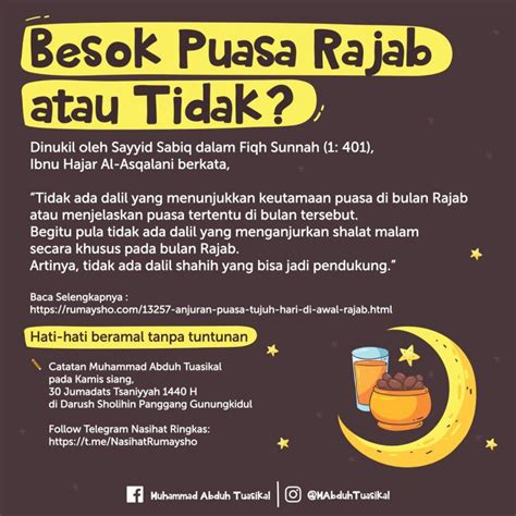 Besok Puasa Rajab Atau Tidak Nasihat Sahabat