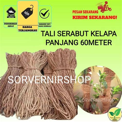 Jual Tali Tambang Serabut Kelapa Pengikat Anggrek Panjang Meter