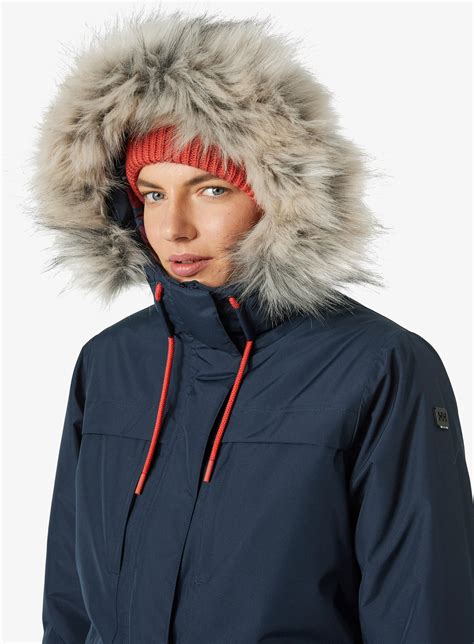 Kurtka Zimowa Damska Helly Hansen Coastal Parka Navy Vaporous Grey Gum