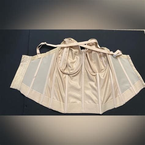 Elila Intimates Sleepwear Elila 38g 38dddd Nude Long Line Bra Bustier Girdle Low Back
