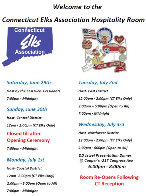 Grand Lodge Convention 2024 Connecticut Elks Association Charities Inc