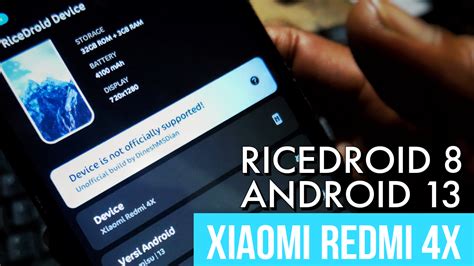 Langkah Langkah Flash ROM Ricedroid 8 Android 13 Pada Xiaomi Redmi 4X