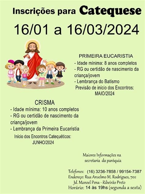 Inscrição Catequese Paróquia São Miguel Arcanjo