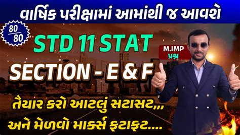 Std 11 Stat Final Exam 2023 IMP Stat Exam IMP Question Section E